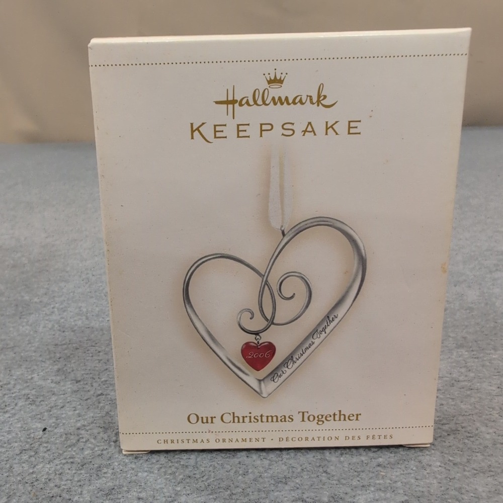 Hallmark Keepsake 2006 Our Christmas Together Heart Ornament Red Charm Metal